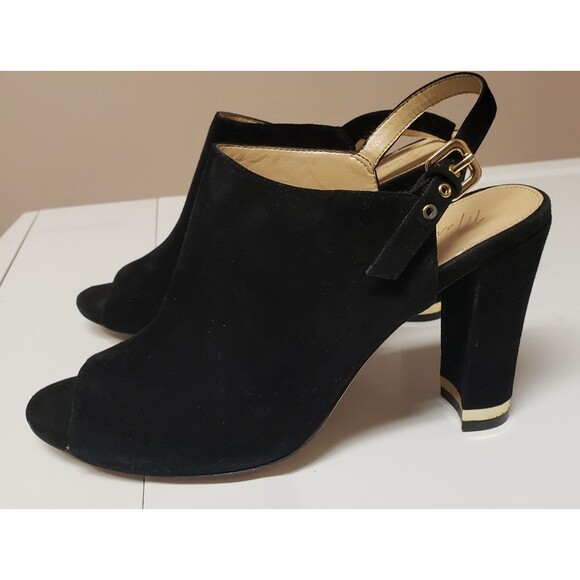 Marc Fisher Women’s Chunky Heel Suede Open-Toe Sling Back Sandals Sz 9.5M PO G - Picture 8 of 10